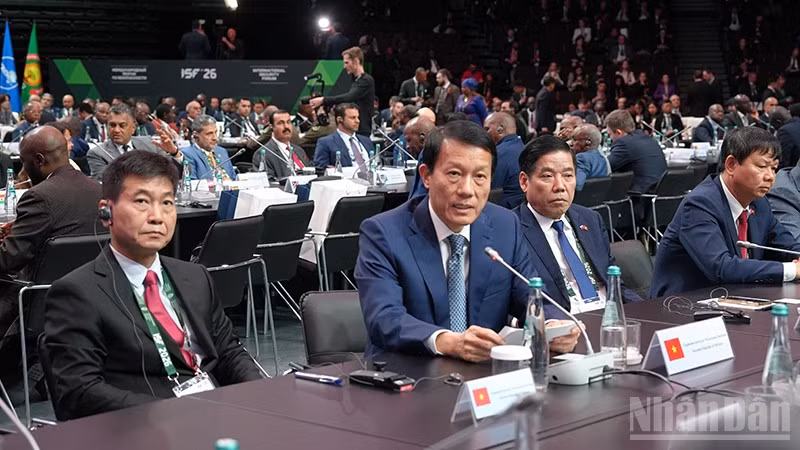 Bộ trưởng Công an Lương Tam Quang dự và phát biểu tại Hội nghị quốc tế lần thứ 14 lãnh đạo cấp cao phụ trách an ninh các nước trong khuôn khổ Diễn đàn An ninh Quốc tế lần thứ nhất tại Nga. (Ảnh: XUÂN HƯNG)