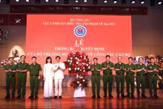 Lễ thông báo quyết định của Bộ trưởng Công an về Công tác cán bộ.