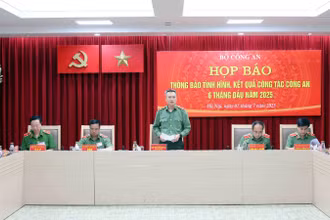 Bộ Công an họp báo kết quả công tác 6 tháng đầu năm.