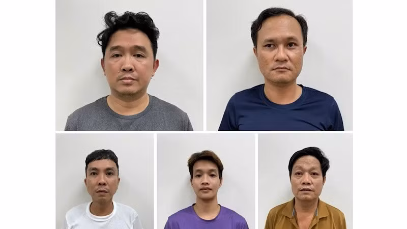 Một số đối tượng bị bắt giữ. (Ảnh: Công an Hải Phòng).