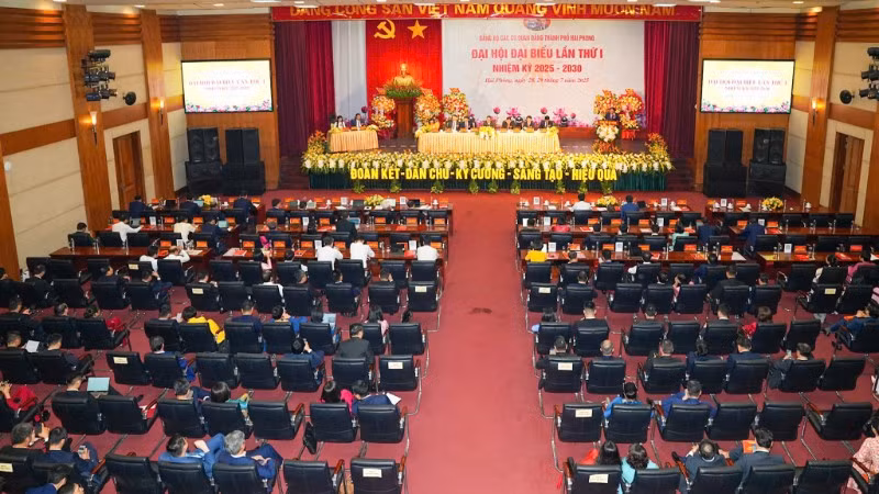 Quang cảnh Đại hội đại biểu lần thứ I, nhiệm kỳ 2025-2030, Đảng bộ các cơ quan Đảng thành phố Hải Phòng.