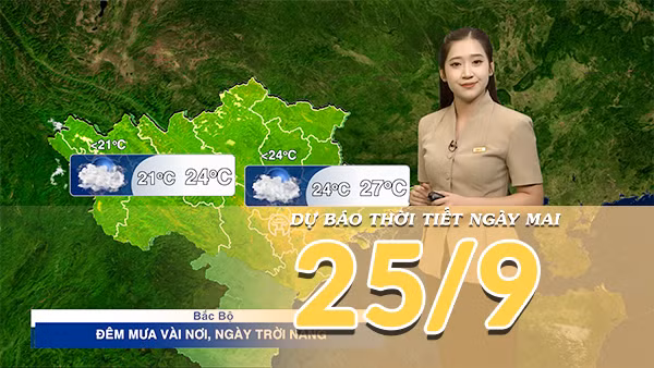 [Video] Dự báo thời tiết đêm nay và ngày mai 25/9/2026: Mưa lớn tiếp diễn tại Trung Bộ, cục bộ có nơi mưa rất to