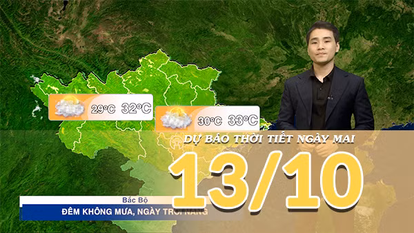 [Video] Dự báo thời tiết đêm nay và ngày mai 13/10/2026: Trung Bộ giảm mưa lớn, Bắc Bộ đêm không mưa