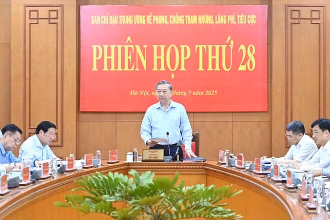 Phiên họp thứ 28 của Ban Chỉ đạo Trung ương về phòng, chống tham nhũng, lãng phí, tiêu cực, ngày 07/07/2025. Ảnh minh họa. (Ảnh: ĐĂNG KHOA)