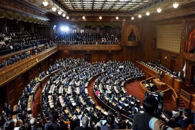 Phiên họp toàn thể của Hạ viện Nhật Bản ở Tokyo, Nhật Bản, ngày 23/1/2026. (Ảnh: Xinhua/Jia Haocheng)
