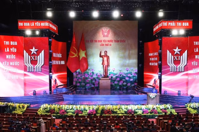 Quang cảnh phiên trù bị Đại hội Thi đua yêu nước toàn quốc lần thứ XI. (Ảnh: Phạm Kiên/TTXVN)