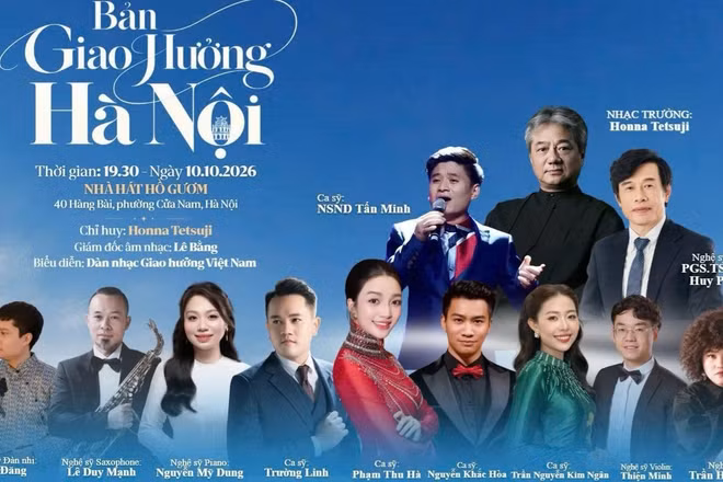 Chương trình "Bản giao hưởng Hà Nội" có sự tham gia của nhiều nghệ sĩ nổi tiếng. (Ảnh: BTC)