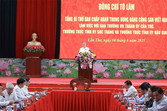 Tổng Bí thư Tô Lâm phát biểu. (Ảnh: Thống Nhất – TTXVN)