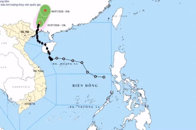 Bản đồ quỹ đạo bão số 1.