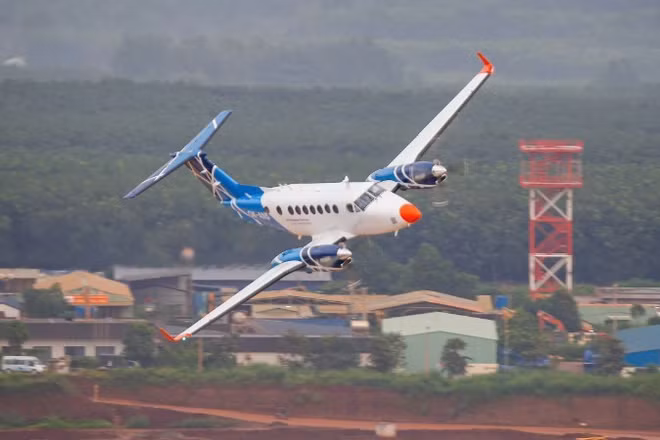 Máy bay thực hiện đợt bay hiệu chuẩn tại sân bay quốc tế Long Thành cuối tháng 9/2025.