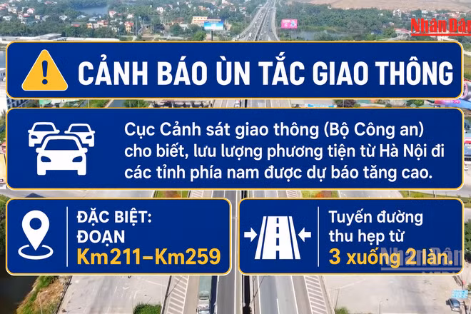 [Video] Phân luồng xe đi ngược chiều trên cao tốc Pháp Vân-Cao Bồ dịp 2/9