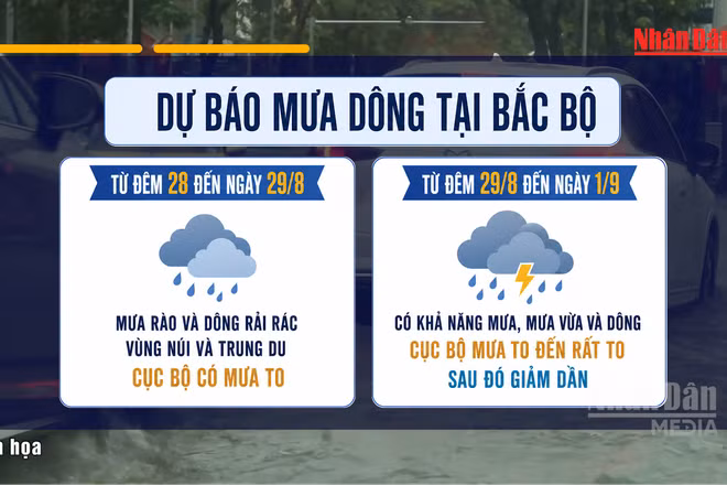 [Video] Thời tiết dịp nghỉ lễ Quốc khánh 2/9, nhiều khu vực có mưa to