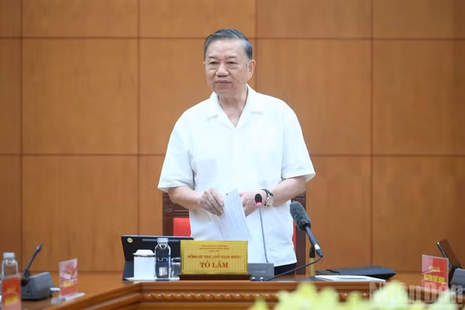 Tổng Bí thư, Chủ tịch nước Tô Lâm phát biểu tại cuộc làm việc.