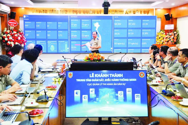 Lễ khánh thành Trung tâm giám sát, điều hành thông minh, Cục Quản lý Thi hành án dân sự, Bộ Tư pháp.