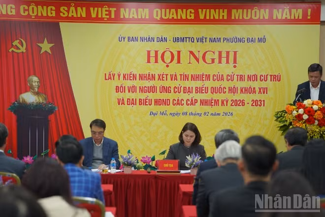 Hà Nội: Lấy ý kiến cử tri phường Đại Mỗ đối với người ứng cử đại biểu Quốc hội khóa XVI