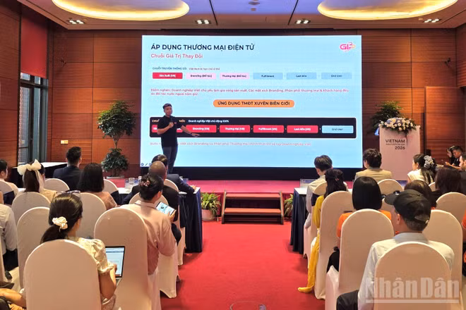Hội thảo “Đổi mới sáng tạo và Thương mại điện tử trong chuỗi giá trị toàn cầu”. (Ảnh: A.N)