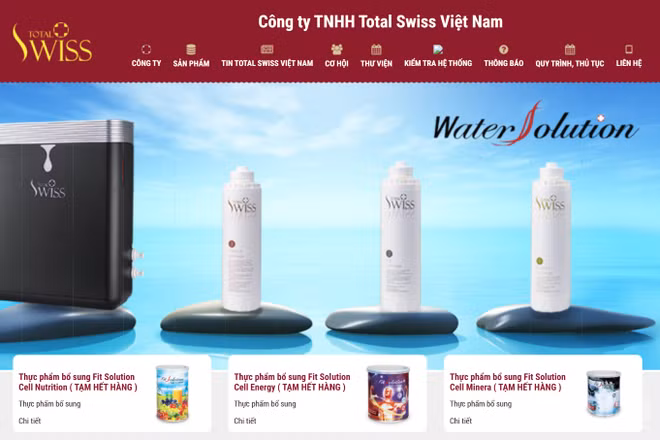Total Swiss Việt Nam bị phạt 710 triệu đồng do vi phạm quy định kinh doanh đa cấp. (Ảnh chụp màn hình)