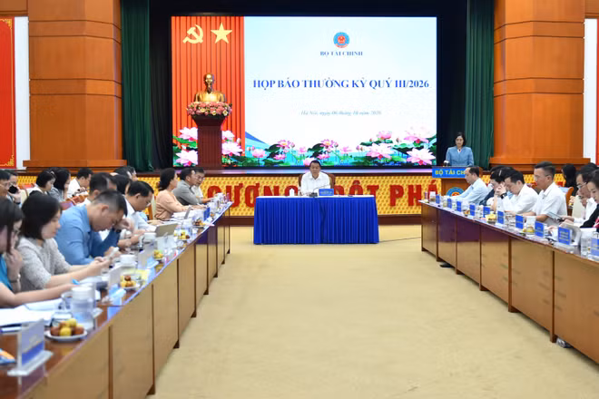 Hình ảnh tại buổi họp báo thường kỳ quý III/2026 của Bộ Tài chính. (Ảnh: Ban tổ chức)
