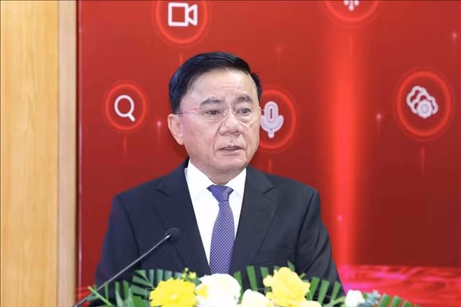 Thường trực Ban Bí thư Trần Cẩm Tú phát biểu chỉ đạo. (Ảnh: Phương Hoa/TTXVN)