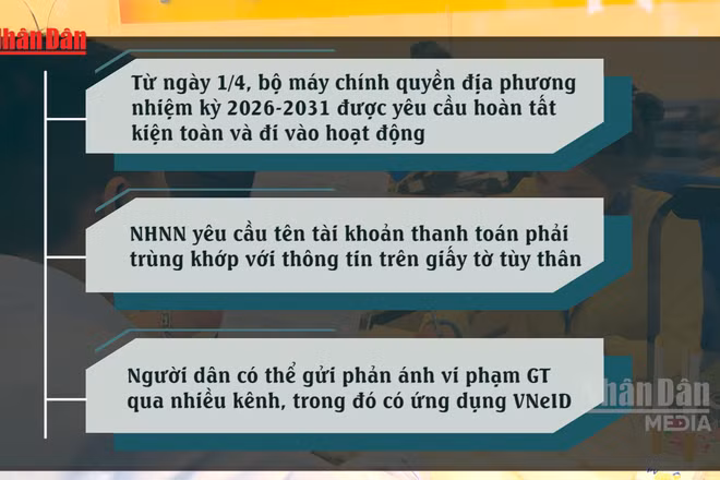[Video] Nhiều chính sách mới có hiệu lực từ tháng 4/2026