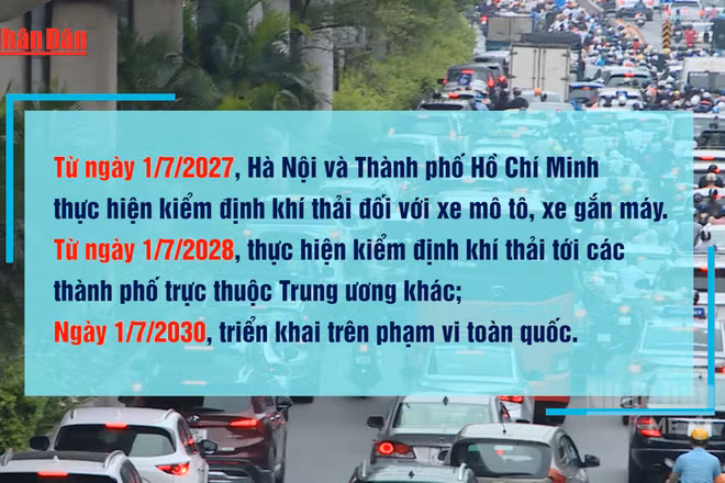 [Video] Kiểm định khí thải xe máy từ 1/7/2027 đối với Hà Nội và TP Hồ Chí Minh