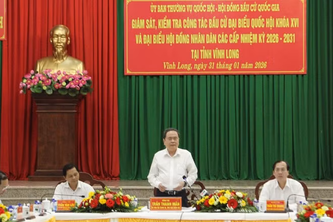 Chủ tịch Quốc hội Trần Thanh Mẫn phát biểu tại buổi làm việc.