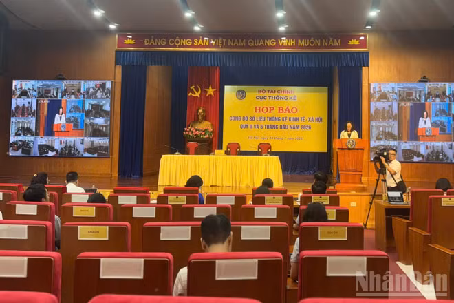 Quang cảnh họp báo tại trụ sở Cục Thống kê, Hà Nội. (Ảnh: HNV)