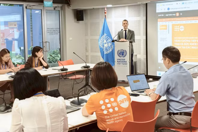 Ông Matt Jackson, Trưởng Đại diện UNFPA tại Việt Nam chia sẻ tại sự kiện. (Ảnh: UNFPA)