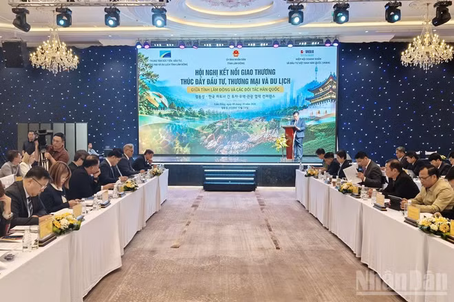 Quang cảnh Hội nghị kết nối giao thương giữa tỉnh Lâm Đồng và các đối tác Hàn Quốc.