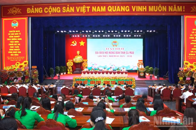 Quang cảnh Đại hội đại biểu Hội Nông dân tỉnh Cà Mau lần thứ I, nhiệm kỳ 2025-2030.