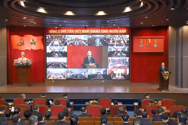 Toàn cảnh hội nghị triển khai công tác ngành Tòa án năm 2026.