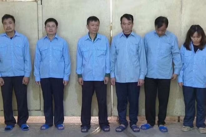 Các bị cáo trong vụ án. (Ảnh: Công an Thành phố Hà Nội)