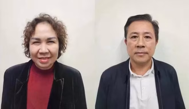 Bị can Chu Thị Thành (trái) và Mai Anh Tuyên. (Ảnh: BỘ CÔNG AN)