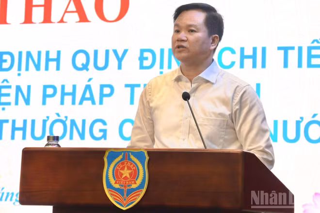 Đại diện lãnh đạo Cục Đăng ký giao dịch bảo đảm và Bồi thường Nhà nước, Bộ Tư pháp. (Ảnh: HN)