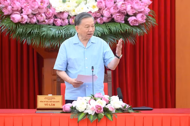 Tổng Bí thư, Chủ tịch nước Tô Lâm phát biểu tại hội nghị. (Ảnh: ĐĂNG KHOA)