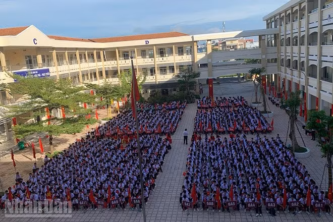 Một góc Trường trung học cơ sở Lương Thế Vinh, Cần Thơ trước sáp nhập. (Ảnh: THANH TÂM)
