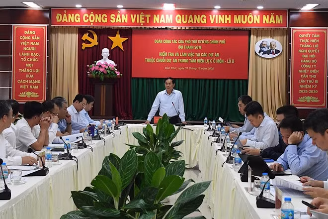 Phó Thủ tướng Bùi Thanh Sơn phát biểu tại buổi làm việc.