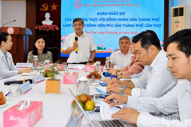 Đồng chí Đồng Văn Thanh phát biểu ý kiến tại buổi khảo sát. (Ảnh: THANH TÂM)