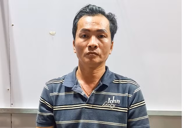 Đối tượng Vũ tại cơ quan Công an.