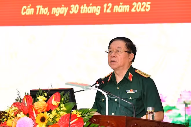 Đại tướng Nguyễn Trọng Nghĩa phát biểu chỉ đạo tại Hội nghị.