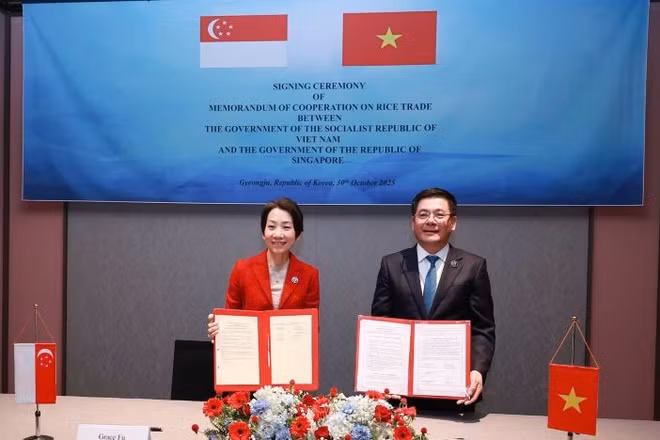 Bản ghi nhớ hợp tác được ký bởi Bộ trưởng Phát triển Bền vững và Môi trường, kiêm Bộ trưởng phụ trách Quan hệ Thương mại Singapore Grace Fu, và Bộ trưởng Công thương Việt Nam Nguyễn Hồng Diên.