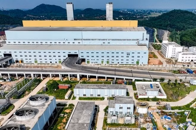 Một góc Nhà máy điện rác Sóc Sơn. 