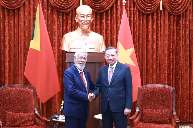Tổng Bí thư, Chủ tịch nước Tô Lâm tiếp Thủ tướng Timor-Leste Kay Rala Xanana Gusmao. (Ảnh: ĐĂNG KHOA)