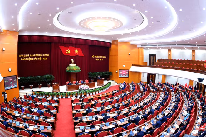 Khai mạc Hội nghị lần thứ 3 Ban Chấp hành Trung ương Đảng Cộng sản Việt Nam khóa XIV. (Ảnh: ĐĂNG KHOA)