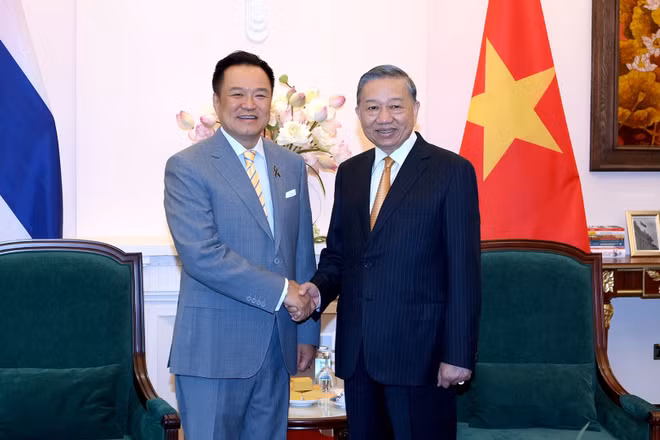 Tổng Bí thư, Chủ tịch nước Tô Lâm tiếp Thủ tướng Thái Lan Anutin Charnvirakul thăm chính thức Việt Nam và tham dự Diễn đàn Tương lai ASEAN lần thứ ba. (Ảnh: ĐĂNG KHOA) 