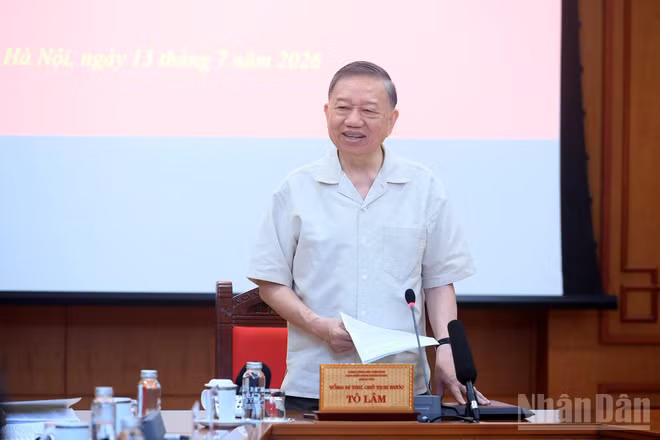 Tổng Bí thư, Chủ tịch nước Tô Lâm phát biểu tại Phiên họp. (Ảnh: ĐĂNG KHOA)
