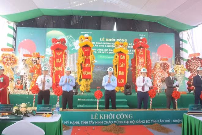 Tây Ninh khởi công dự án khu 1.646 căn hộ nhà ở xã hội chào mừng Đại hội Đảng bộ tỉnh lần thứ I, nhiệm kỳ 2025-2030.