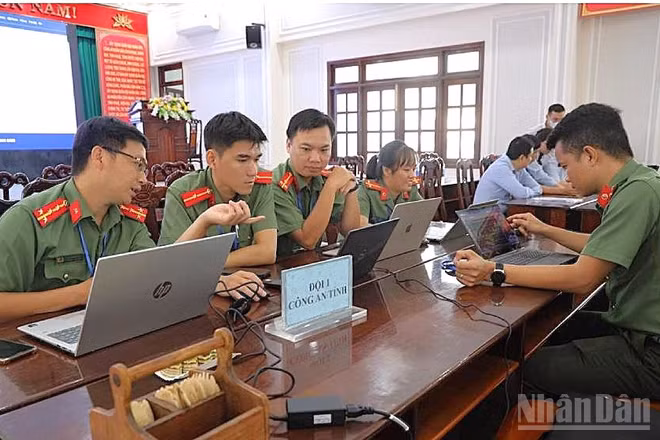 Công an tỉnh Tây Ninh diễn tập thực chiến bảo đảm an ninh mạng tỉnh Tây Ninh năm 2026. (Ảnh: THANH PHONG)