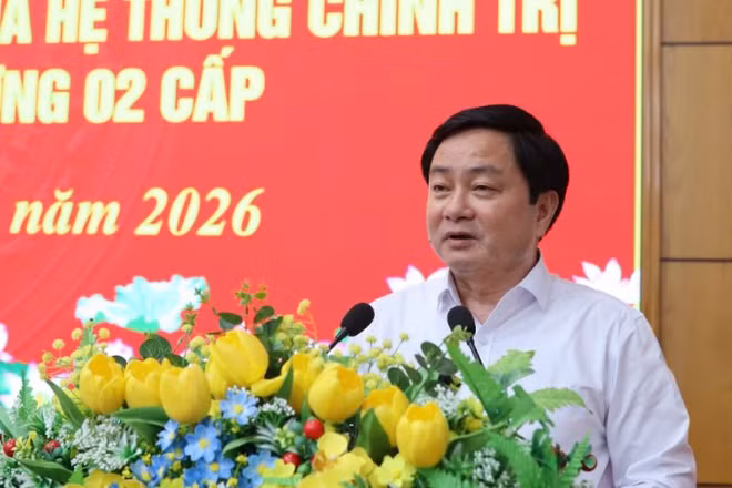 Ủy viên Trung ương Đảng, Bí thư Tỉnh ủy Tây Ninh Nguyễn Văn Quyết phát biểu chỉ đạo.