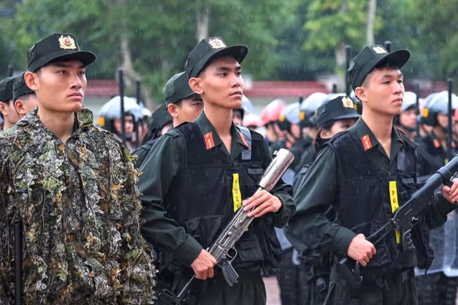 Đợt diễn tập sử dụng các trang thiết bị hiện đại. (Ảnh: TH)